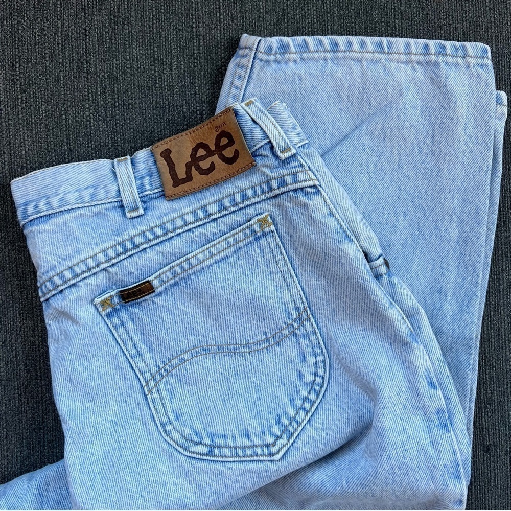 True Vintage Lee High Rise Light Wash Slouchy Mom Denim Jeans - size 16
